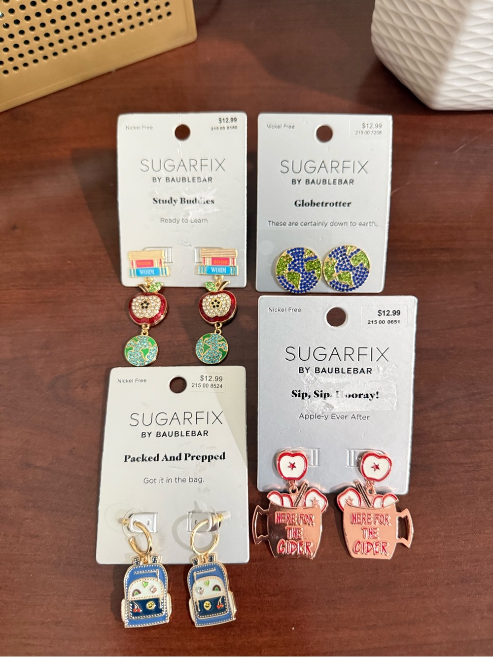 New Sugarfix by Baublebar Teachers earrings Lot of 4